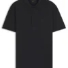 Stretch-cotton polo shirt with all-over print