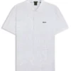 Stretch-cotton polo shirt with all-over print