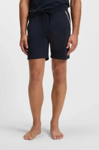 Stretch-cotton pyjama shorts with signature-stripe tape