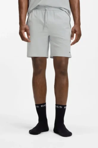 Stretch-cotton pyjama shorts with signature-stripe tape
