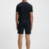 Stretch-cotton pyjama shorts with signature-stripe tape
