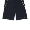 Stretch-cotton pyjama shorts with signature-stripe tape