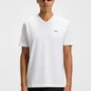 Stretch-cotton regular-fit T-shirt with contrast logo