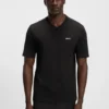 Stretch-cotton regular-fit T-shirt with contrast logo