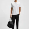Stretch-cotton regular-fit T-shirt with contrast logo