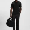 Stretch-cotton regular-fit T-shirt with contrast logo