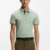 Stretch-cotton slim-fit polo shirt with branding and stripes