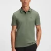 Stretch-cotton slim-fit polo shirt with branding and stripes