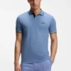 Stretch-cotton slim-fit polo shirt with branding and stripes
