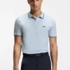 Stretch-cotton slim-fit polo shirt with branding and stripes