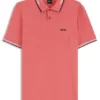 Stretch-cotton slim-fit polo shirt with branding and stripes