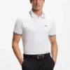 Stretch-cotton slim-fit polo shirt with branding and stripes