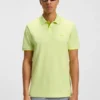Stretch-cotton slim-fit polo shirt with branding and stripes