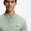 Stretch-cotton slim-fit polo shirt with branding and stripes