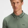 Stretch-cotton slim-fit polo shirt with branding and stripes