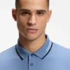 Stretch-cotton slim-fit polo shirt with branding and stripes