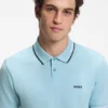 Stretch-cotton slim-fit polo shirt with branding and stripes