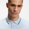 Stretch-cotton slim-fit polo shirt with branding and stripes