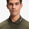 Stretch-cotton slim-fit polo shirt with branding and stripes