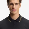 Stretch-cotton slim-fit polo shirt with branding and stripes