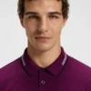 Stretch-cotton slim-fit polo shirt with branding and stripes