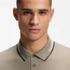 Stretch-cotton slim-fit polo shirt with branding and stripes
