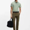 Stretch-cotton slim-fit polo shirt with branding and stripes