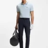 Stretch-cotton slim-fit polo shirt with branding and stripes