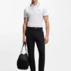 Stretch-cotton slim-fit polo shirt with branding and stripes