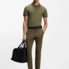 Stretch-cotton slim-fit polo shirt with branding and stripes
