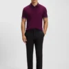 Stretch-cotton slim-fit polo shirt with branding and stripes