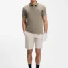 Stretch-cotton slim-fit polo shirt with branding and stripes