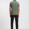 Stretch-cotton slim-fit polo shirt with branding and stripes