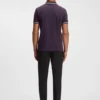 Stretch-cotton slim-fit polo shirt with branding and stripes