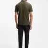 Stretch-cotton slim-fit polo shirt with branding and stripes