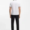 Stretch-cotton slim-fit polo shirt with branding and stripes