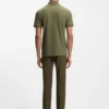 Stretch-cotton slim-fit polo shirt with branding and stripes