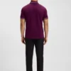 Stretch-cotton slim-fit polo shirt with branding and stripes