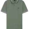 Stretch-cotton slim-fit polo shirt with branding and stripes