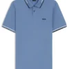 Stretch-cotton slim-fit polo shirt with branding and stripes