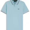 Stretch-cotton slim-fit polo shirt with branding and stripes
