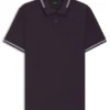 Stretch-cotton slim-fit polo shirt with branding and stripes