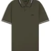 Stretch-cotton slim-fit polo shirt with branding and stripes