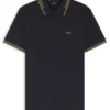 Stretch-cotton slim-fit polo shirt with branding and stripes
