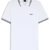 Stretch-cotton slim-fit polo shirt with branding and stripes