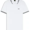 Stretch-cotton slim-fit polo shirt with branding and stripes