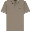 Stretch-cotton slim-fit polo shirt with branding and stripes