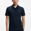 Stretch-cotton slim-fit polo shirt with logo patch