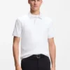 Stretch-cotton slim-fit polo shirt with logo patch