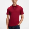 Stretch-cotton slim-fit polo shirt with logo patch